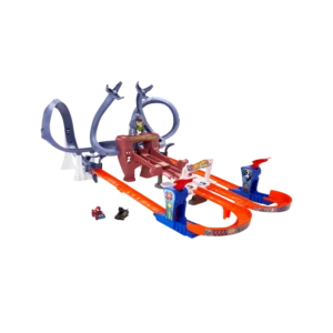 Hot Wheels Spider-Man Web-Slinging Speedway Track Set Spider-Man & Black Panther